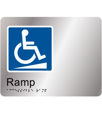 Accessible Ramp Braille Tactile Sign