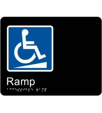Accessible Ramp Braille Tactile Sign