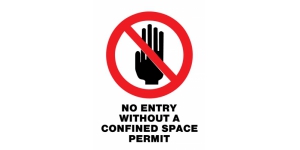 NO ENTRY WITHOUT A CONFINED SPACE PERMIT