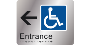 Accessible Entrance (Left Arrow) manufactured by Bathurst Signs