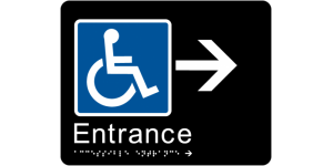 Accessible Entrance (Right Arrow) manufactured by Bathurst Signs