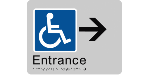 Accessible Entrance (Right Arrow) manufactured by Bathurst Signs