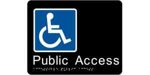 Accessible Public Access Braille Tactile Sign manufactured by Bathurst Signs