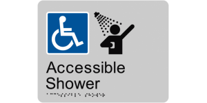 Accessible Shower manufactured by Bathurst Signs