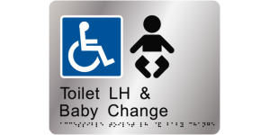 Accessible Toilet LH & Baby Change manufactured by Bathurst Signs