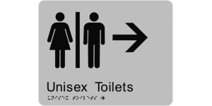 Airlock - Unisex Toilets (Right Arrow) manufactured by Bathurst Signs