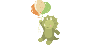 Dinosaur with Balloons Wall Sticker