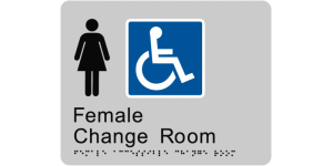 Female Accessible Change Room manufactured by Bathurst Signs