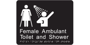 Female Ambulant Toilet and Shower manufactured by Bathurst Signs