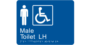 Male Accessible Toilet LH manufactured by Bathurst Signs