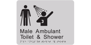 Male Ambulant Toilet and Shower manufactured by Bathurst Signs