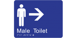 Male Toilet (Right Arrow) manufactured by Bathurst Signs