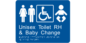 Unisex Accessible Toilet RH & Baby Change manufactured by Bathurst Signs