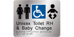 Unisex Accessible Toilet RH & Baby Change manufactured by Bathurst Signs