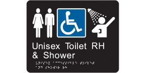 Unisex Accessible Toilet and Shower RH manufactured by Bathurst Signs
