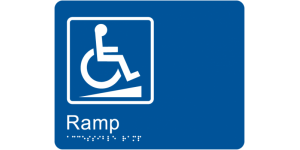Accessible Ramp Braille Tactile Sign manufactured by Bathurst Signs