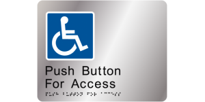 Push Button for Access Braille Tactile Sign manufactured by Bathurst Signs