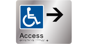 Wheelchair Access - Right -  Braille Tactile Sign manufactured by Bathurst Signs